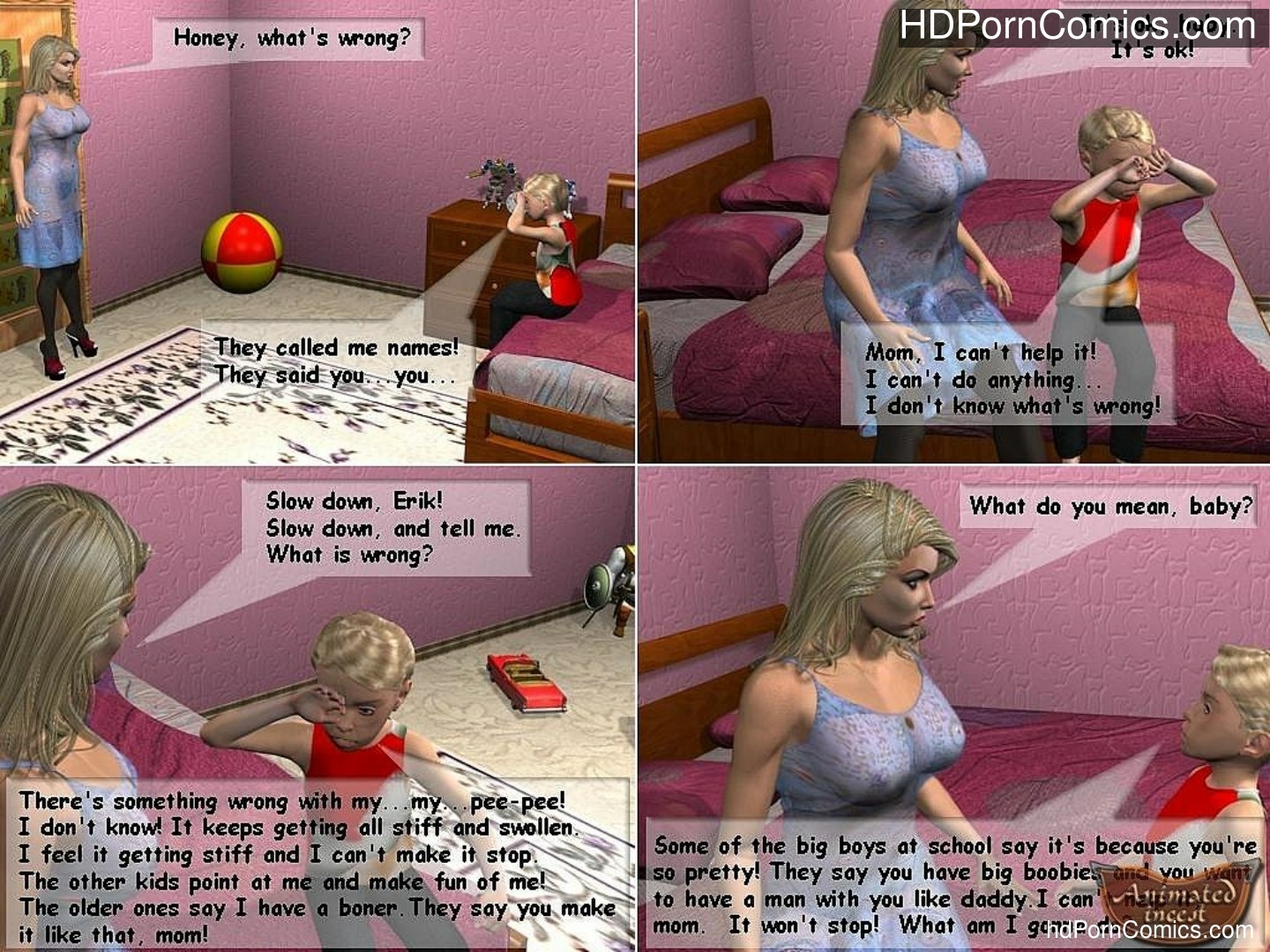 Son discovers his first pollution1 free sex comic
